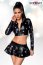 Set Jacheta si Fusta cu Decupaje Wetlook Saresia - Negru