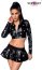 Set Jacheta si Fusta cu Decupaje Wetlook Saresia - Negru
