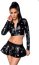 Set Jacheta si Fusta cu Decupaje Wetlook Saresia - Negru