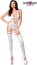 Body si Pantaloni Scurti Argintii Wetlook Set Silver – Alb