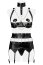 Set sexy 4 piese Grey Velvet – body cu lanturi, portjartier si tanga - vedere spate
