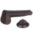 Dildo realist 23 cm Sliding-Skin Dual Layer – Negru, TPE dublu strat, piele glisanta, ventuza detasabila