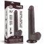 Dildo realist 23 cm Sliding-Skin Dual Layer – Negru, TPE dublu strat, piele glisanta, ventuza detasabila