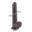 Dildo realist 23 cm Sliding-Skin Dual Layer – Negru, TPE dublu strat, piele glisanta, ventuza detasabila