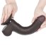 Dildo realist 23 cm Sliding-Skin Dual Layer – Negru, TPE dublu strat, piele glisanta, ventuza detasabila