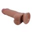 Dildo Ultrarealistic Sliding Skin Brown Baile, TPR, flexibil, [19cm x 4.4cm]