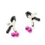 Cleme Metalice pentru mameloane - OhMama Fetish - Nipple Clamps - clopotei roz - vedere frontala
