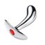 Plug anal stimularea prostatei, Toyz4Lovers, metal argintiu, cu cristal decorativ rosu, [7.9cm x 2.1cm]