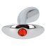 Plug anal stimularea prostatei, Toyz4Lovers, metal argintiu, cu cristal decorativ rosu, [7.9cm x 2.1cm]