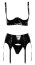 Set Lenjerie Intima Latex Look Black Level - Negru