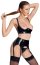 Set Lenjerie Intima Latex Look Black Level - Negru