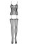 Bodystocking Plasa Obsessive F227 Model Portjartier - Negru