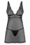 Set Camasa de Noapte si Chilot Asortat Obsessive Sweetia - Negru - vedere laterala