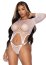 Long Sleeve Bodysuit with Thong Leg Avenue - Alb