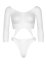 Long Sleeve Bodysuit with Thong Leg Avenue - Alb