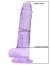 Dildo Loving Joy, cu testicule, Violet, 19 cm