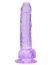 Dildo Loving Joy, cu testicule, Violet, 19 cm