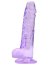 Dildo Loving Joy, cu testicule, Violet, 19 cm