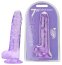 Dildo Loving Joy, cu testicule, Violet, 19 cm