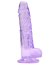 Dildo Loving Joy, cu testicule, Violet, 19 cm