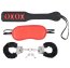 Set BDSM Sex&Mischief, accesorii cu catuse cu blanita, masca satinata rosie, imprimeu XOXO - Sweet Punishment Kit