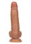 Dildo CEO CalExotics textura realista scrotal detaliu caramel 17cm