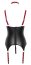 ​Set corset si bikini decupati, model portjartier latex look, Cottelli Bondage