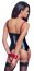 ​Set corset si bikini decupati, model portjartier latex look, Cottelli Bondage