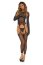 Bodystocking plasa Rene Rofe Bring It Over Negru spate gol open crotch - vedere frontala
