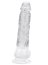 Dildo Loving Joy, cu testicule, Transparent, 16,5 cm