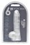 Dildo Loving Joy, cu testicule, Transparent, 16,5 cm