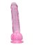 Dildo Loving Joy, cu testicule, Roz, 16,5 cm