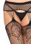 Ciorapi cu model plasa, Leg Avenue, Duchess Garter Belt Fishnet Stockings - Negru