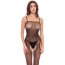 Bodystocking Sparkle Fishnet Crotchless Rene Rofe - Negru