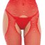 Bodystocking Sparkle Fishnet Crotchless Rene Rofe - Rosu