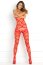 Bodystocking Strapped Up Sheer Rene Rofe - Rosu