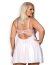 Set Babydoll și Tanga Girlly Obsessive - Alb - dimensiuni complete