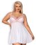 Set Babydoll și Tanga Girlly Obsessive - Alb - culoare si material