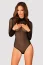 Body Sexy Transparent Obsessive B136 - Negru - vedere frontala