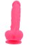 Dildo realist din silicon, Loving Joy, cu ventuză si scrot, roz, [21 cm x 4 cm]