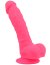 Dildo realist din silicon, Loving Joy, cu ventuză si scrot, roz, [21 cm x 4 cm]