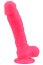 Dildo realist din silicon, Loving Joy, cu ventuză si scrot, roz, [21 cm x 4 cm]