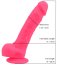 Dildo realist din silicon, Loving Joy, cu ventuză si scrot, roz, [21 cm x 4 cm]
