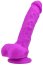 Dildo realist din silicon, Loving Joy, cu ventuză si scrot, violet, [21 cm x 4 cm]