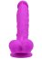 Dildo realist din silicon, Loving Joy, cu ventuză si scrot, violet, [21 cm x 4 cm]