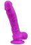 Dildo realist din silicon, Loving Joy, cu ventuză si scrot, violet, [21 cm x 4 cm]