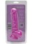 Dildo realist din silicon, Loving Joy, cu ventuză si scrot, violet, [21 cm x 4 cm]