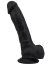 Dildo realist din silicon, Loving Joy, cu ventuză si scrot, negru, [21 cm x 4 cm]