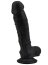Dildo realist din silicon, Loving Joy, cu ventuză si scrot, negru, [21 cm x 4 cm]