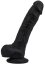 Dildo realist din silicon, Loving Joy, cu ventuză si scrot, negru, [21 cm x 4 cm]